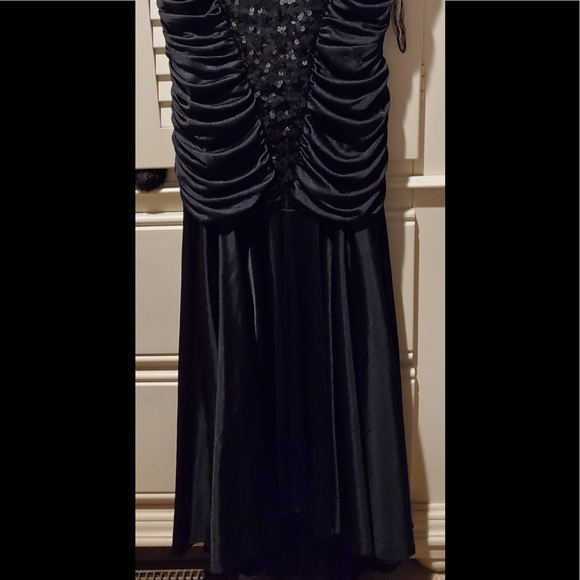 EVC VTg Mathew Jo-Ed Sophisticates BLK SEQUENCE DRAPED DiscoCocktail Maxi 10 - Picture 8 of 9